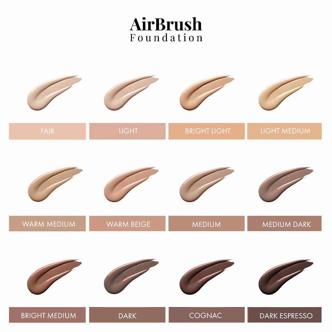 MagicMinerals AirBrush Foundation by Jerome Alexander – 2pc Set with Airbrush Foundation and Kabuki Brush - Spray Makeup with Anti-aging Ingredients for Smooth Radiant Skin - Fair