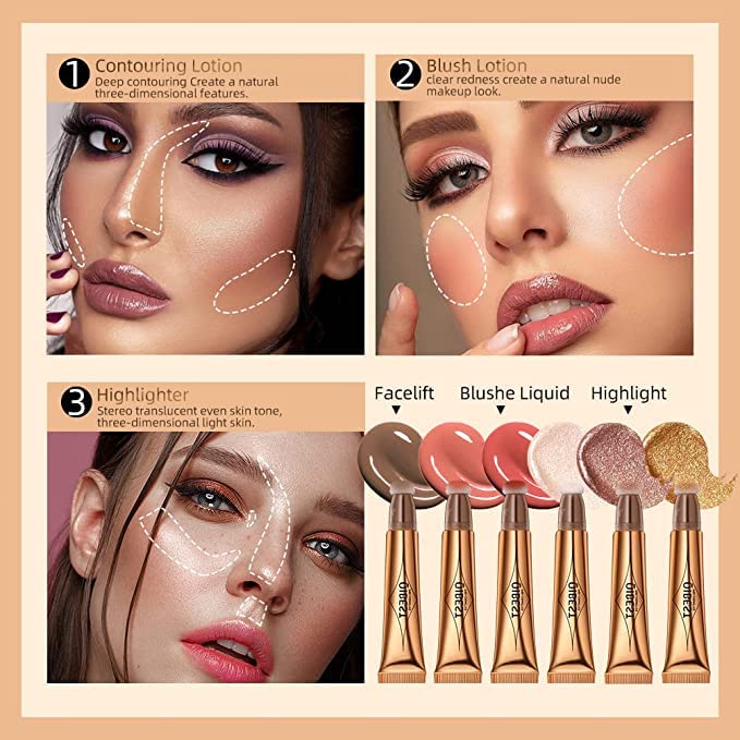 Blush Dreams Contour Beauty Wand, Liquid Face Concealer Contouring Stick with Cushion Applicator, Long Lasting Smooth Natural Matte Finish, Lightweight Blendable Super Silky Cream Contour Stick (Golden Highlighter (H1))