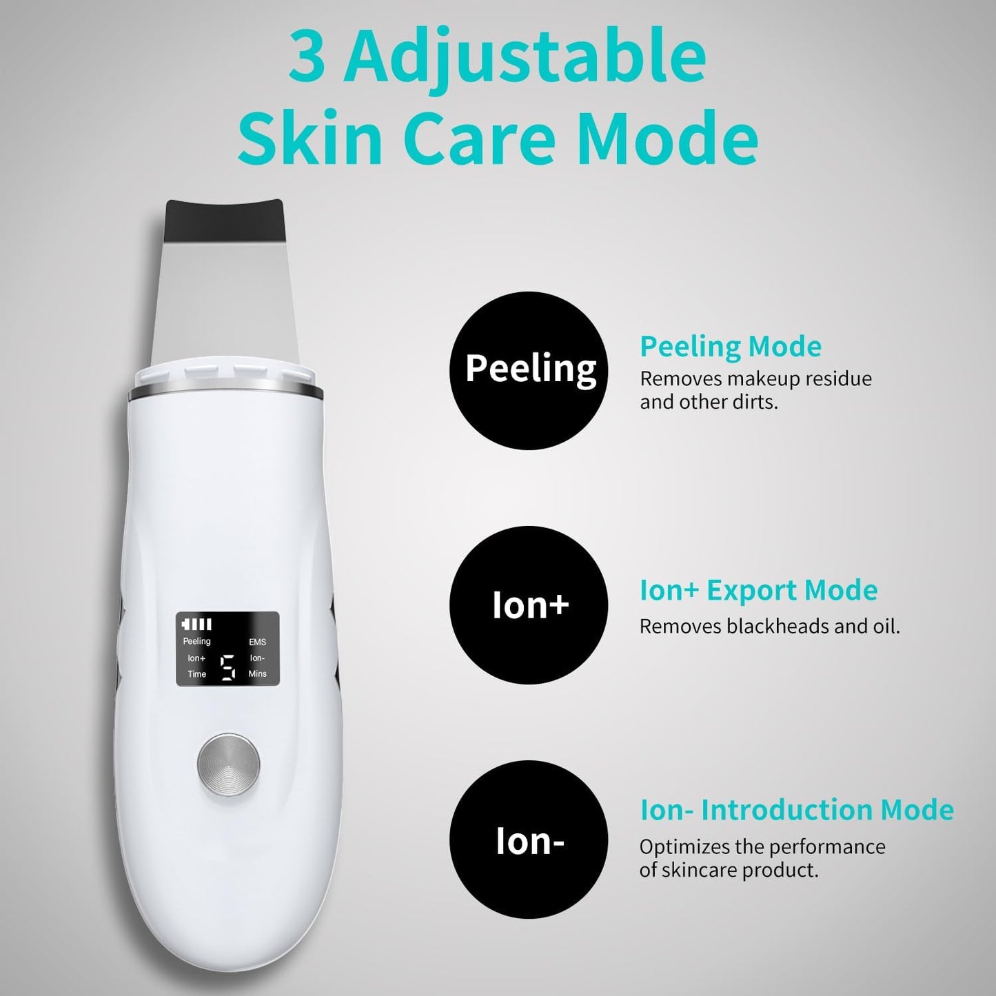 Skin Scrubber Face Spatula - 4-in-1 Deep Cleansing Tool for Pore Extraction, Fast Charging Dock Blackhead Remover Face Spatula for Facial Skincare Women Gift (White)