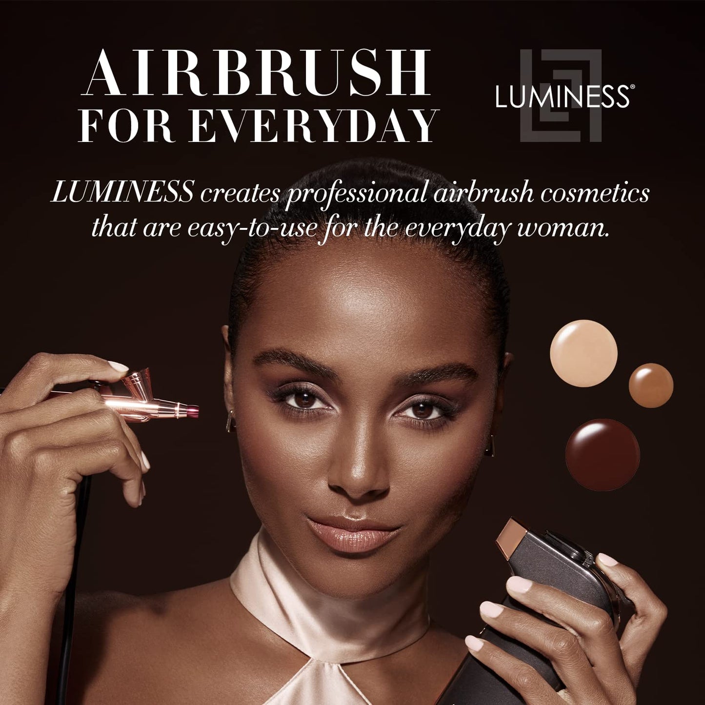 Luminess Air Silk 4-In-1 Airbrush Foundation- Foundation, Shade 080 (.5 Fl Oz) - Sheer to Medium Coverage - Anti-Aging Formula Hydrates and Moisturizes - Professional Makeup Kit for Cordless Air Brush
