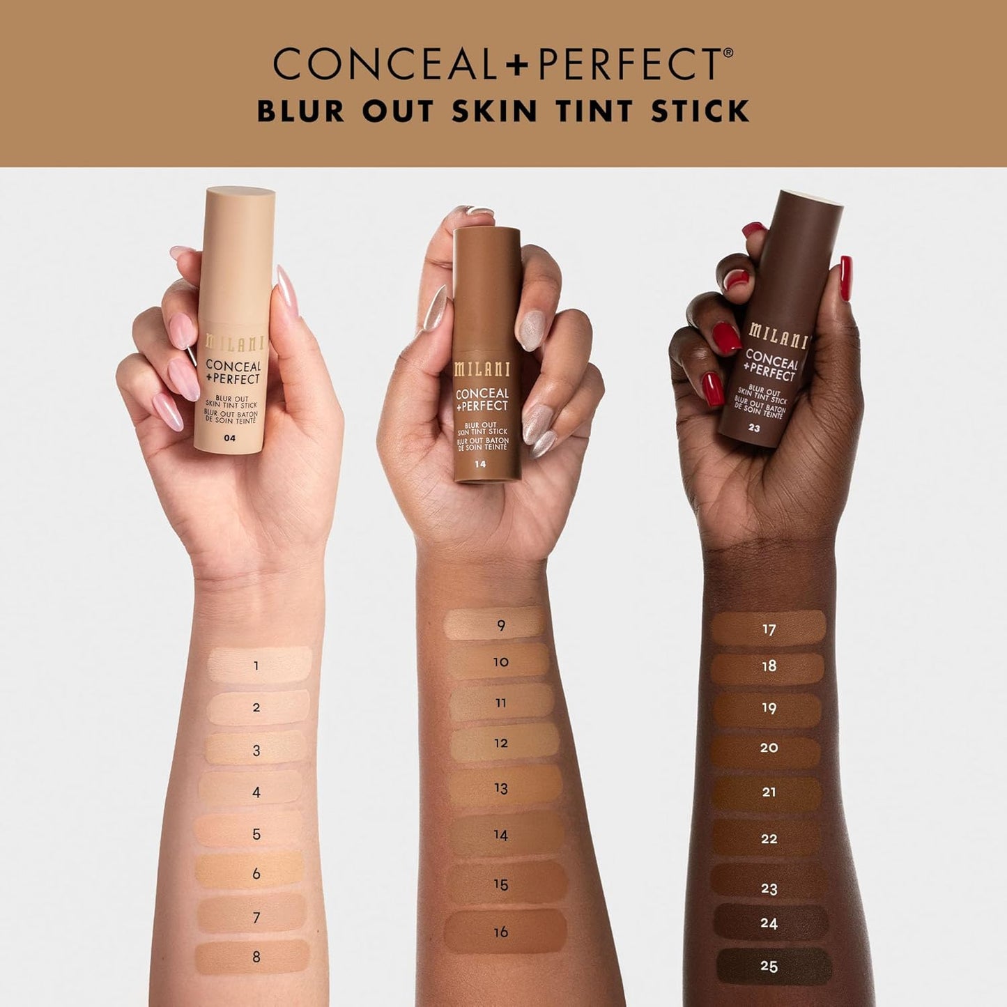 Milani Conceal + Perfect - Skin Tint Stick, Blur Out Tinted Moisturizer Makeup, Shade 014
