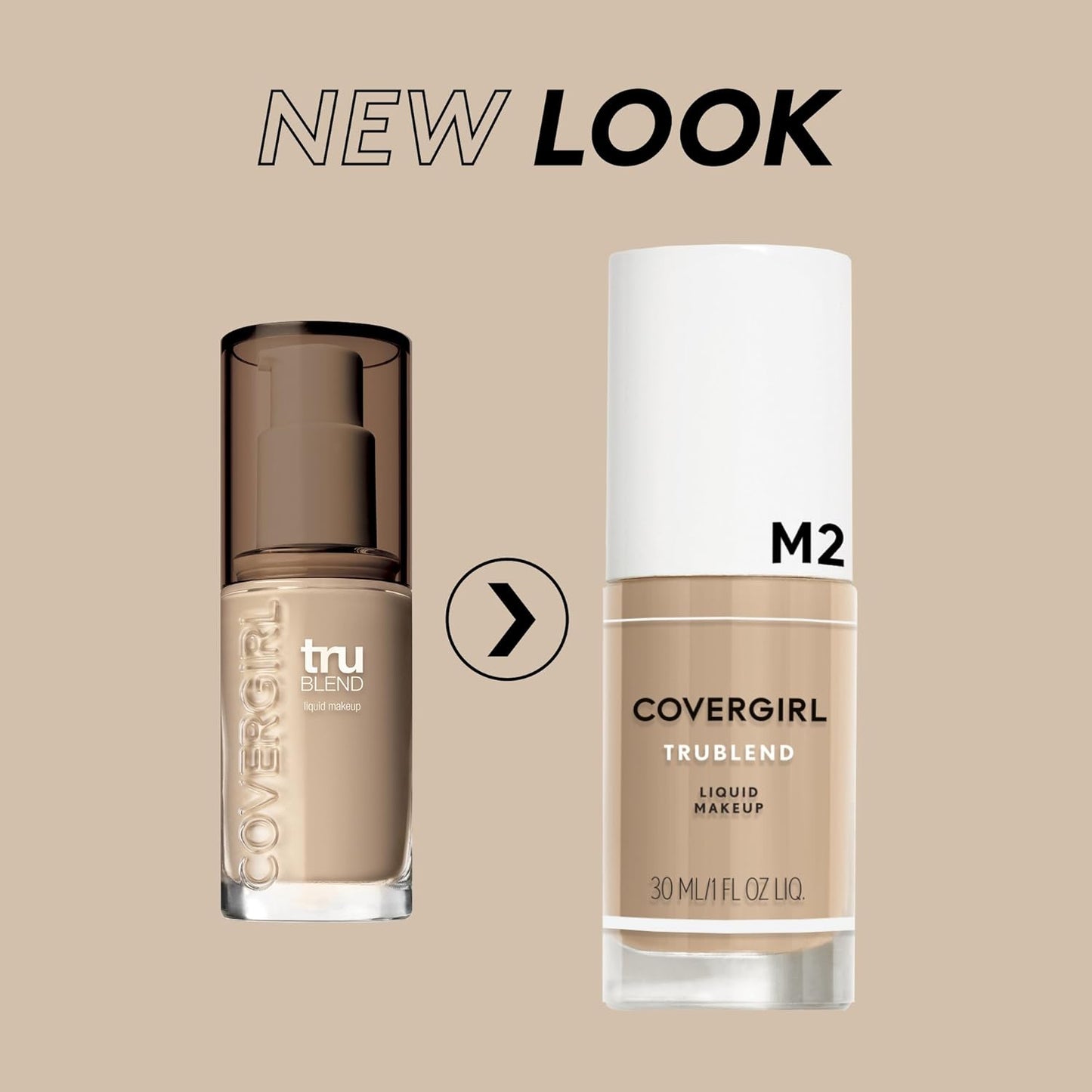 COVERGIRL truBlend Liquid Foundation Makeup Toasted Almond D6, 1 oz (Pack of 2)