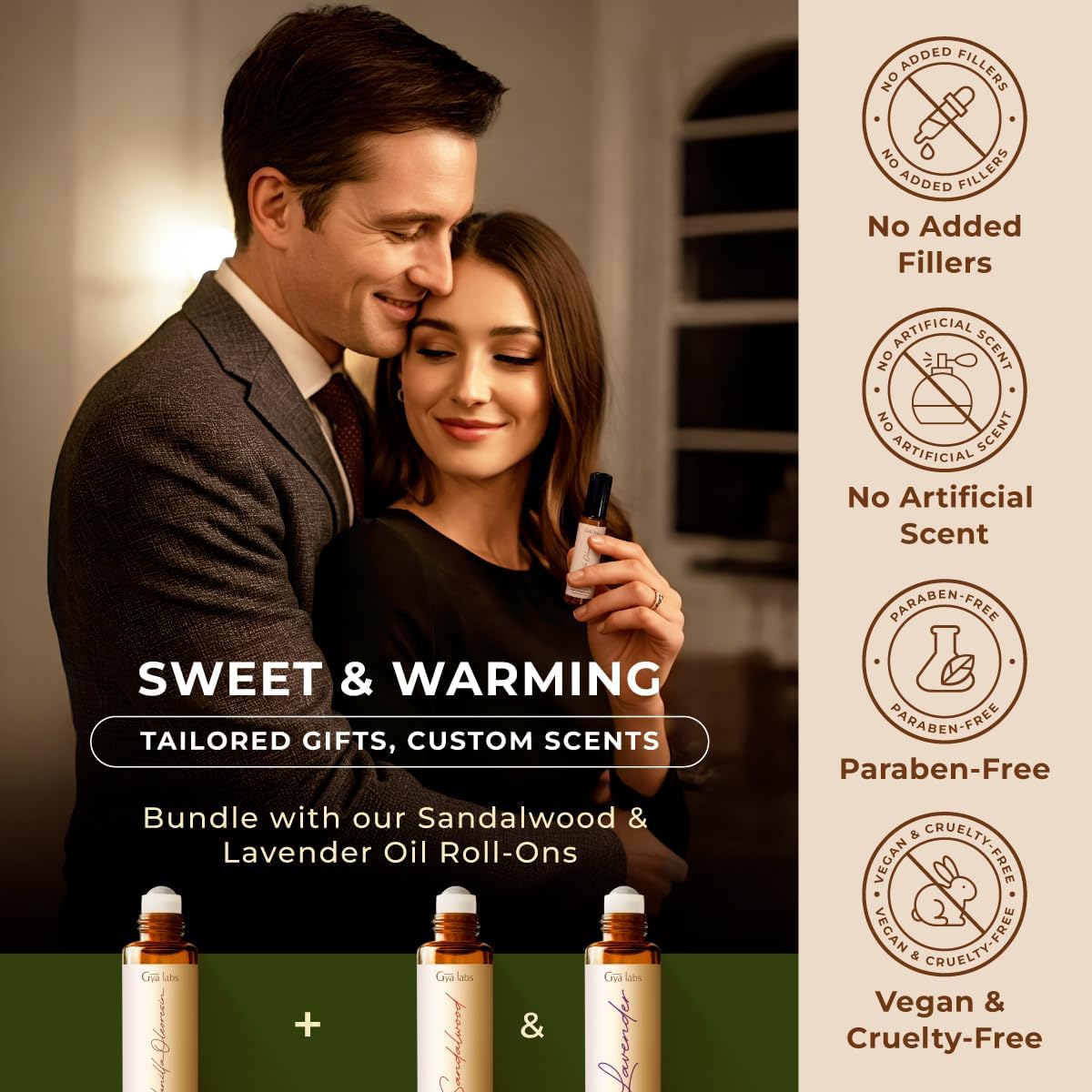 Gya Labs Vanilla Essential Oil Roll on for Skin - Self Care Roller Aromatherapy, Alcohol Free, Travel Size - 0.34 Fl Oz - 100% Pure Natural Vanilla Perfume Oil for Women