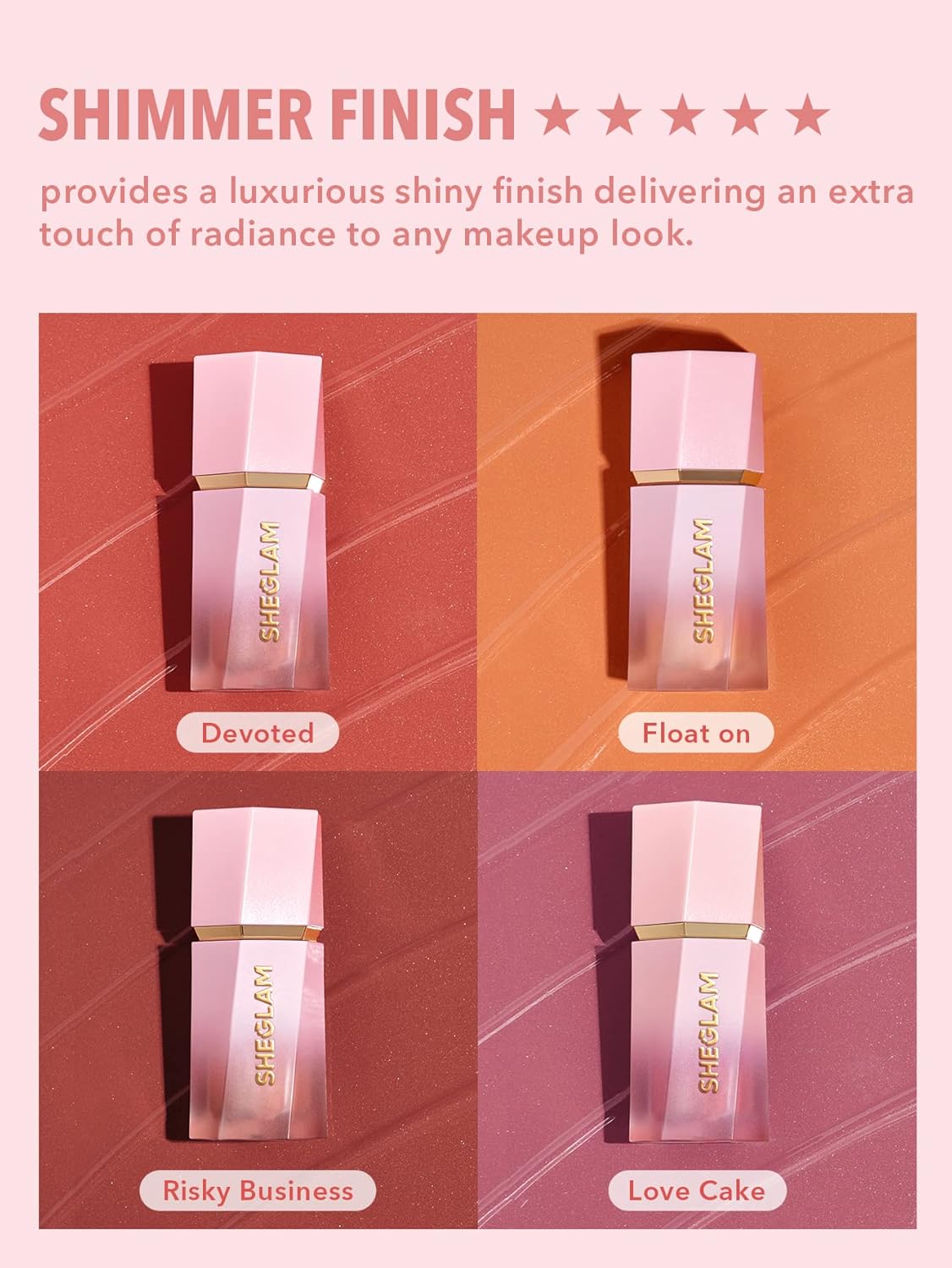 SHEGLAM Color Bloom Dayglow Liquid Blush Makeup for Cheeks Shimmer Finish - Love Cake