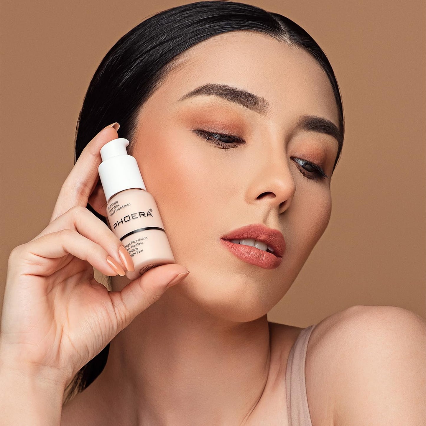 Hilareco PHOER Foundation, 2pcs- 101- Porcelain, Full Coverage Concealer, Matte Liquid Foundation, Oil-Control, Whitening, Refreshing Moisturizing, Cruelty-Free, Vegan, 30ml