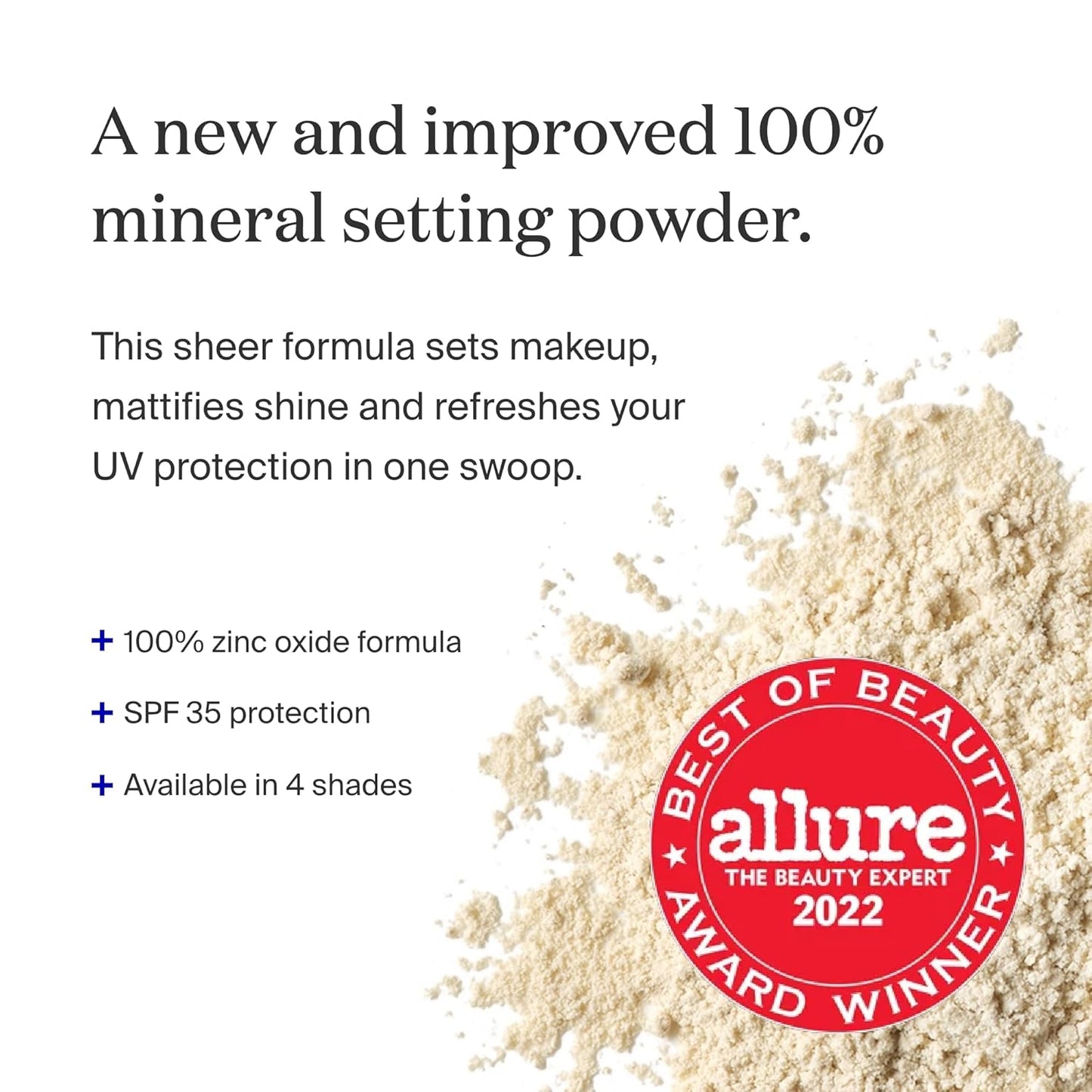 Supergoop! (Re) setting Mineral Powder, Translucent - 0.15 oz - Makeup Setting Powder + Broad Spectrum SPF 35 PA+++ Sunscreen - With Ceramides, Olive Glycerides & Coated Silica Spheres