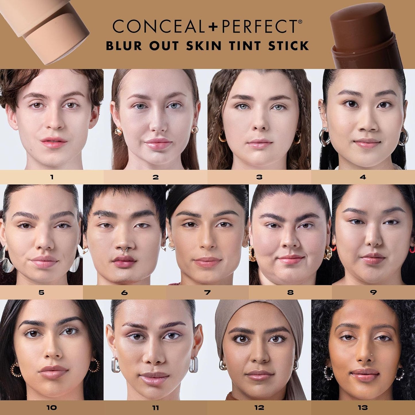 Milani Conceal + Perfect - Skin Tint Stick, Blur Out Tinted Moisturizer Makeup, Shade 007