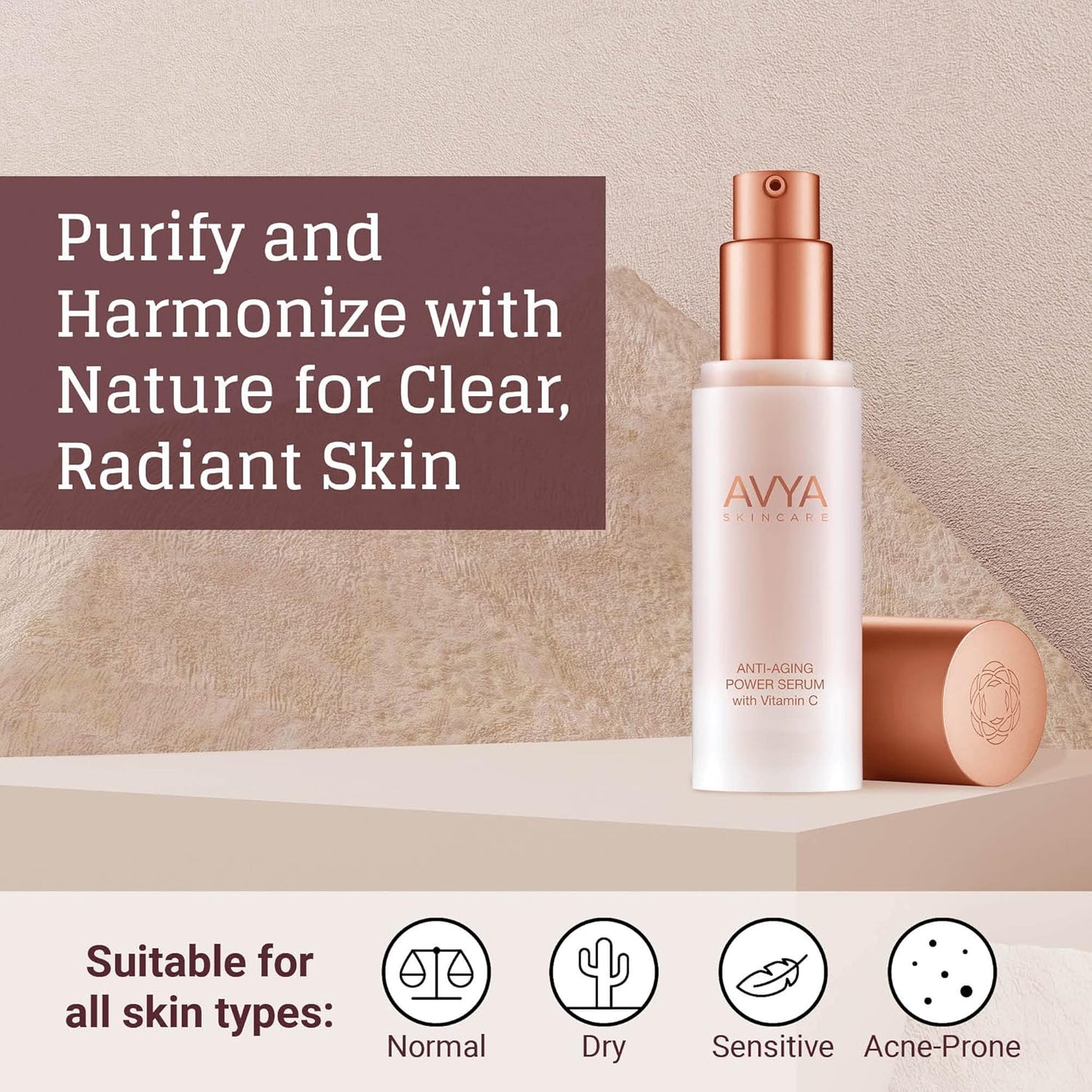 AVYA Anti-Aging Power Serum - Hyaluronic Acid Face Serum Plumps and Brightens Skin/Retinol Treatment Reduces Fine Lines and Boosts Collagen for Smoother Skin / 1oz (30ml)