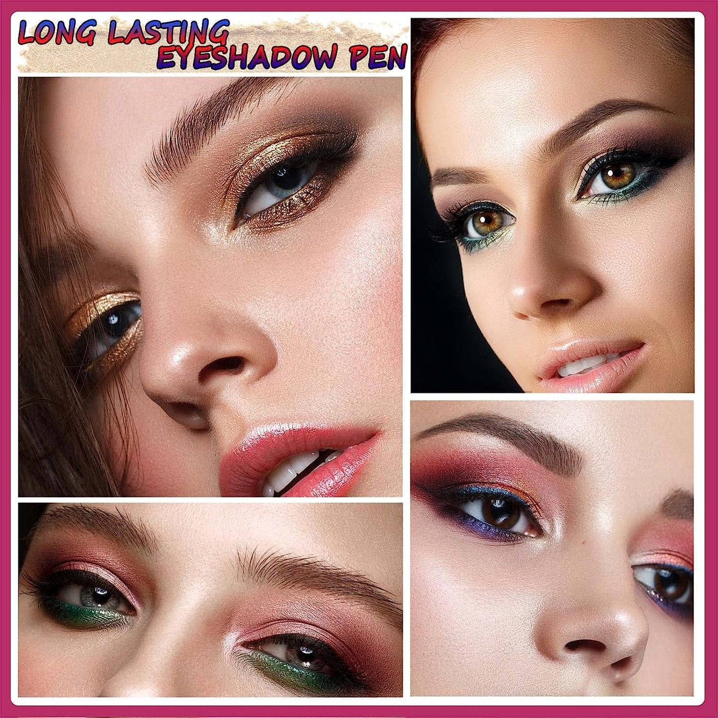 Moon Silver Eyeshadow Stick And Sponge Makeup Brush Cream Shimmer Smooth Shadow Pencil Eyeliner Long Lasting Waterproof Eye Shadow Highlighter Stick Hypoallergenic Multi-Dimensional Eyes Look ( # 10)